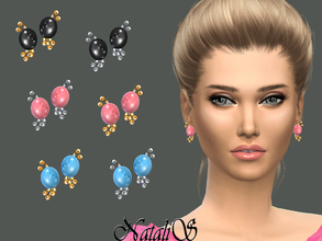 Sims 4 — NataliS_Gemstone stud earrings by Natalis — Gemstone stud earrings. FT-FA-FE 3 colors.