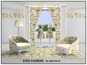 Sims 3 — Ecru Flowers_marcorse by marcorse — Fabric pattern: overlapping flower shapes in ecru shades