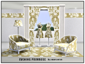 Sims 3 — Eveing Primrose_marcorse by marcorse — Fabric pattern: evening primrose flowers and foliage in reflected light