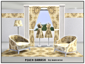 Sims 3 — Peach Damask_marcorse by marcorse — Fabric pattern: classic damask design in a pretty shade of peach.