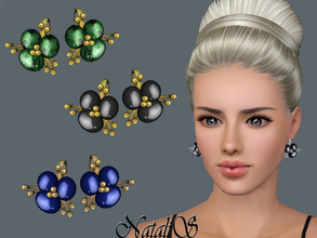 Sims 3 — NataliS TS3 Gemstone flower earrings by Natalis — Gemstone flower shape earrings. FT- FA- FE