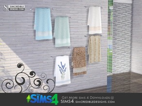 Sims 4 — Onda wall towel by SIMcredible! — by SIMcredibledesigns.com available at TSR __________________ * 6 colors