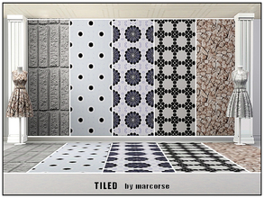 Sims 3 — Tiled_marcorse by marcorse — Five collected tile patterns [found under Tile and Mosaic] [if you don't want the