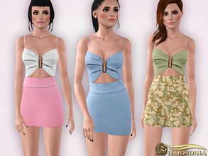Sims 3 — Strappy Cut-out Detail Bodycon Dress by Harmonia — Look knock-out on nights out in figure- skimming bodycon