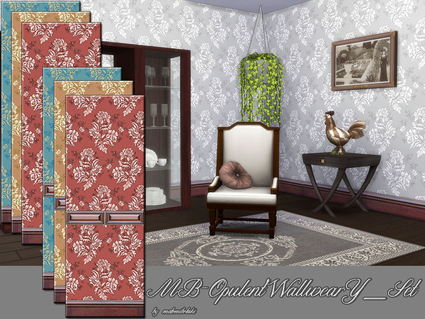 Sims 4 — MB-OpulentWallwearY_Set by matomibotaki — MB-OpulentWallwearY_Set, elegant floral pattern full of atmosphere,