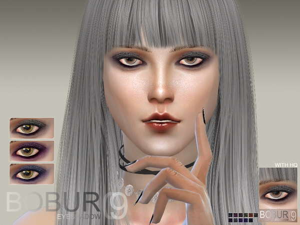 Sims 4 — Bobur Eyeshadow 09 by Bobur2 — standalone 11 colors HQ texture with thumbnails compatible with the HQ mode
