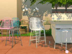 Sims 4 — Olive Juice Bar Stool Set by DOT — Olive Juice Bar Stool Set. 8 Modern Metal Bar Stools with and without pillow