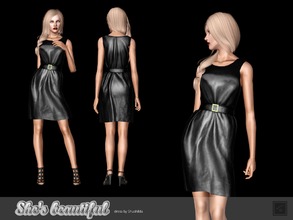 Sims 3 — Dress She's beautiful  by Shushilda2 — Leather dress with metal buckle - New mesh - 4 recolourable channels 