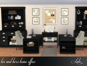 Sims 4 — His and Hers Home Office  by Lulu265 — An office for him and her , your sims can work together and enjoy each