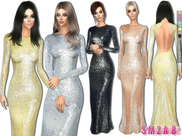 Sims 4 — 237 - Sequin long dress by sims2fanbg — .:237 - Sequin long dress:. Dress in 8 different colors and new mesh. I