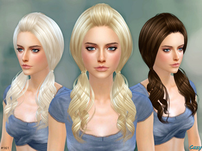 Sims 4 — Ellie Hairstyle - Set by Cazy — Hairstyle for Female, Child and Teen through Elder in 2 files. All LODs, 19