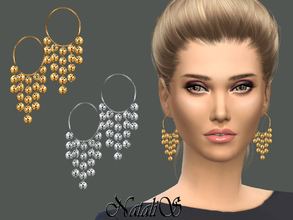 Sims 4 — NataliS_Ethnic Hammered Earrings by Natalis — Ethnic chandelier earrings in hammered metal. FT-FA-FE 2 colors.