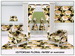 Sims 3 — Victoriann  Floral Paper_marcorse by marcorse — Fabric pattern: Victorian style floral wallpaper in pink, brown