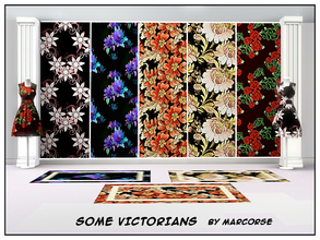 Sims 3 — Some Victorians_marcorse by marcorse — A selection of bold floral Fabric designs, including two Victorian