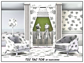 Sims 3 — Tic Tac Toe_marorse by marcorse — Geometric pattern: classic black and white noughts and crosses games