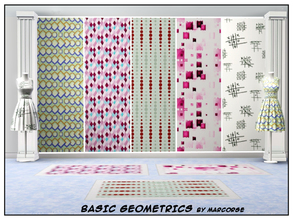 Sims 3 — Basic Geometrics_marcorse by marcorse — Five selected Geometric patterns. [if you don't want the full set, you