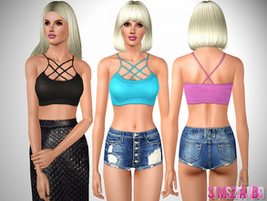 Sims 3 — 468 - Bralet top by sims2fanbg — .:468 - Bralet top:. Top in 4 recolors, Recolorable. I hope you like it