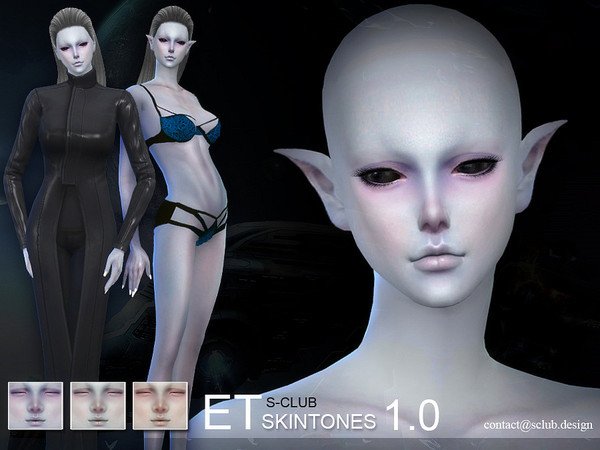 Sims 4 — S-Club WMLL ts4 ET skin by S-Club — ET skin for you, all age, 3 colors inside, hope you like, thank you.