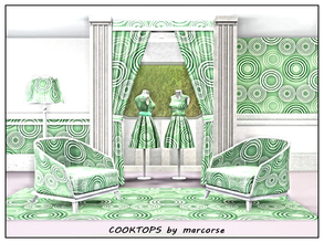 Sims 3 — Cooktops_marcorse by marcorse — Geometric pattern: stylised cooktop elements in green and white