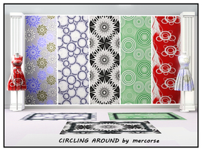 Sims 3 — Circling Around_marcorse by marcorse — Five collected patterns featuring circle shapes. All are found in