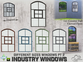 Sims 4 — Industry Windows SW Counter Open Curved 1x1 by BuffSumm — Part of the *Build Industry Set*
