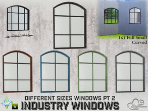 Sims 4 — Industry Windows SW Full Small Curved 1x1 by BuffSumm — Part of the *Build Industry Set*