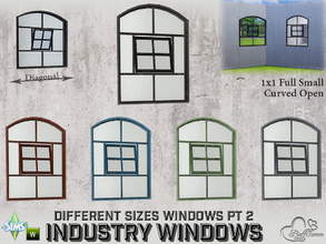 Sims 4 — Industry Windows SW Full Small Curved Open by BuffSumm — Part of the *Build Industry Set*