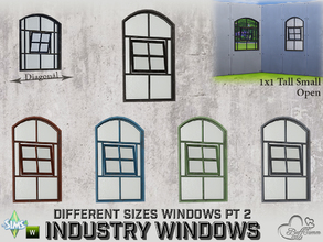 Sims 4 — Industry Windows SW Tall Small Curved Open 1x1 by BuffSumm — Part of the *Build Industry Set*