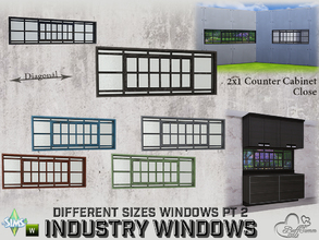 Sims 4 — Industry Windows Full Counter Cabinet Close 2x1 by BuffSumm — Part of the *Build Industry Set*