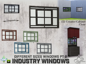 Sims 4 — Industry Windows Full Counter Cabinet Close 1x1 by BuffSumm — Part of the *Build Industry Set*
