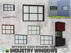 Sims 4 — Industry Windows Full Counter Cabinet 1x1 by BuffSumm — Part of the *Build Industry Set*