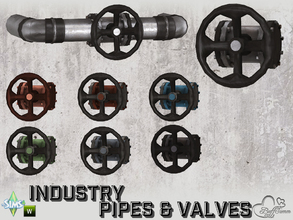 Sims 4 — Industry Pipes Valve Small Horizontal by BuffSumm — Part of the *Build Industry Set*