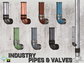 Sims 4 — Industry Pipes Large Curve Up by BuffSumm — Part of the *Build Industry Set*