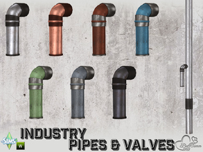Sims 4 — Industry Pipes Small Curve Down by BuffSumm — Part of the *Build Industry Set*
