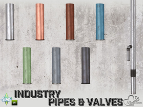 Sims 4 — Industry Pipes Small Down by BuffSumm — Part of the *Build Industry Set*