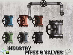 Sims 4 — Industry Pipes Valve S-Pipe Horizontal by BuffSumm — Part of the *Build Industry Set*