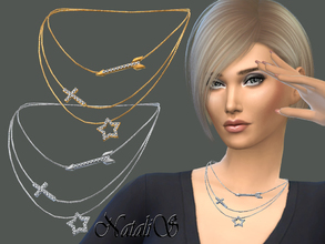 Sims 4 — NataliS_Pretty Layered Necklace by Natalis — Three-layered necklace with pendants. 2 colors. FT- FA- YA
