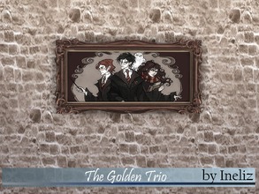 Sims 4 — The Golden Trio by Ineliz — Original images belongs to IrenHorrors (http://irenhorrors.deviantart.com). Artist