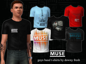 Sims 3 — Muse T-Shirts for guys by Downy Fresh — Six different High-Quality Muse T-shirts for your Sims 3 game :)