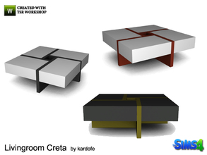 Sims 4 — kardofe_Livingroom Creta_CoffeeTable by kardofe — Coffee table minimalist design in three different colors 