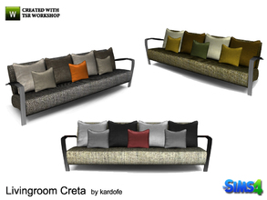 Sims 4 — kardofe_Livingroom Creta_Sofa by kardofe — Sofa modern design, with many cushions on in three different color