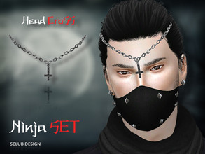 Sims 4 — S-Club TS4 MK Head Cross N1 by S-Club — Hi everyone! This item is part of our Ninja set, Can be found in Hats