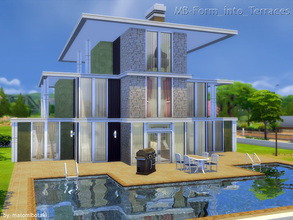 Sims 4 — MB-Form_into_Terraces by matomibotaki — MB-Form_into_Terraces Large family home with unusual architecture,