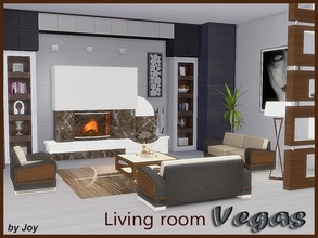 Sims 4 — Living room Vegas by Joy6 — A set of furniture for the living in a modern style Objects in this set: Love seat