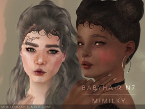 Sims 3 — Mimilky | Babyhair N7 (set) by Daerilia — This set contains: - separate items found in blush category (hairline;