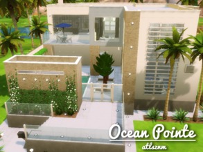 Sims 4 — Ocean Pointe by atlsznm — A modern house for your sims (It's big enough for 5 sims). 1st floor has: - kitchen -