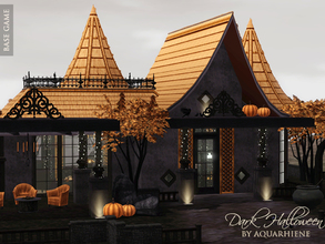 Sims 3 — Dark Halloween by Aquarhiene — Dark and Sweet home for your simmies! Interior contains: Living room, kitchen