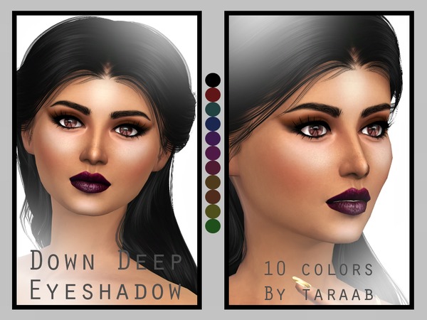 Sims 4 — Down Deep Eyeshadow by taraab — A new eye shadow that comes in 10 colors and is available for all of your sims!