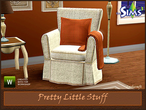 Sims 3 — Pretty Little Stuff Chair by Cashcraft — A softly padded living chair with a pleated skirt. Created by Cashcraft