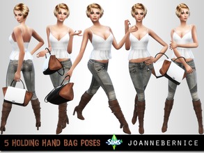 Sims 4 — 5 Handbag Poses by joannebernice — These poses were made for sims 4. There are 5 different poses that work